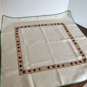 Vintage Card Themed Linen Tablecloth for a Card-Table